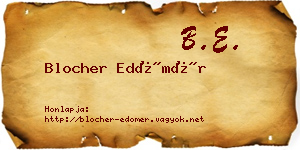 Blocher Edömér névjegykártya
